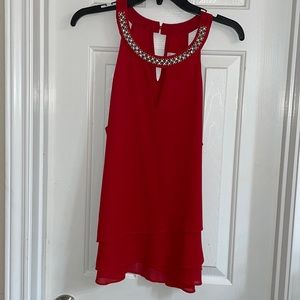 NWT Socialite Crystal Embelished Red top. Size XL